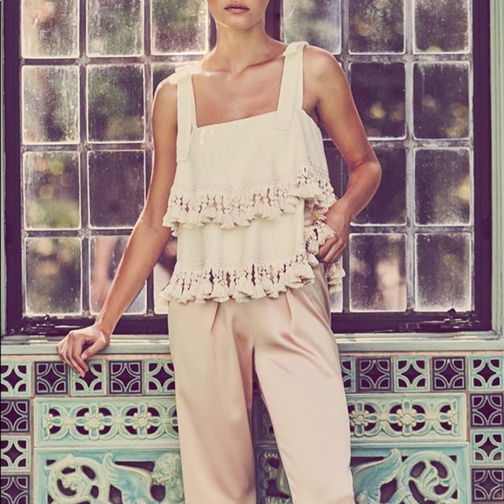 Mestiza Palma Cream Ruffle Blouse